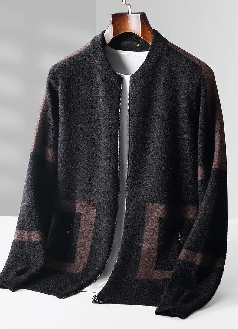 wool cardigan Streetwear zipper