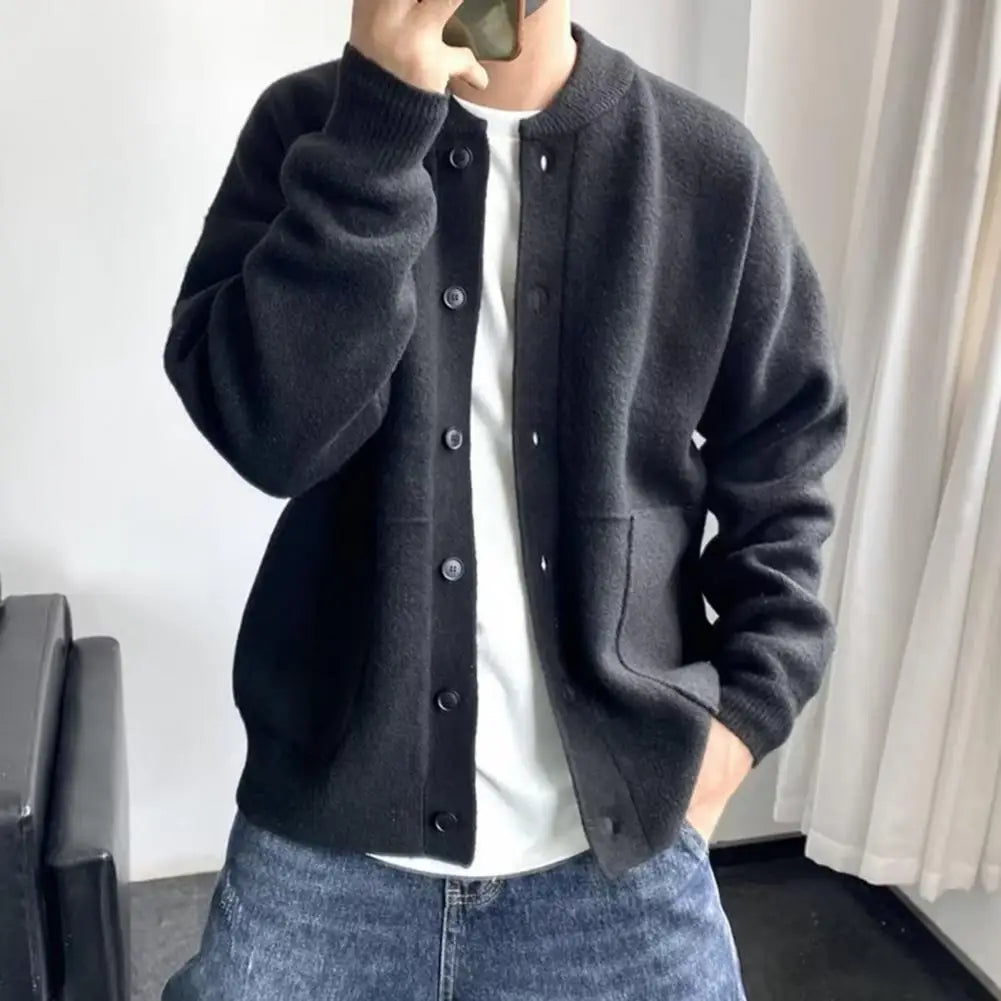 Streetwear Sweater Coat Stylish Men's Knitted Cardigan Sweater