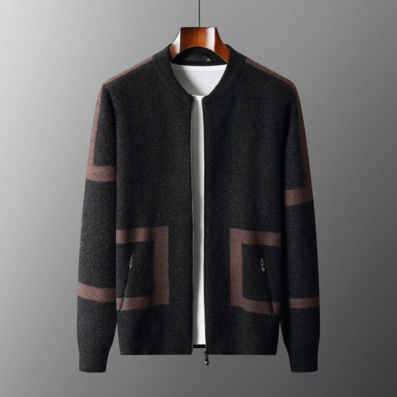 wool cardigan Streetwear zipper